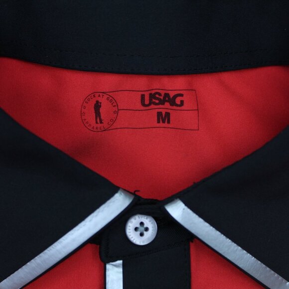 USAG You Suck at Golf Polo Shirt Mens Medium Red Short Sleeve Stretch Pullover - Picture 8 of 12